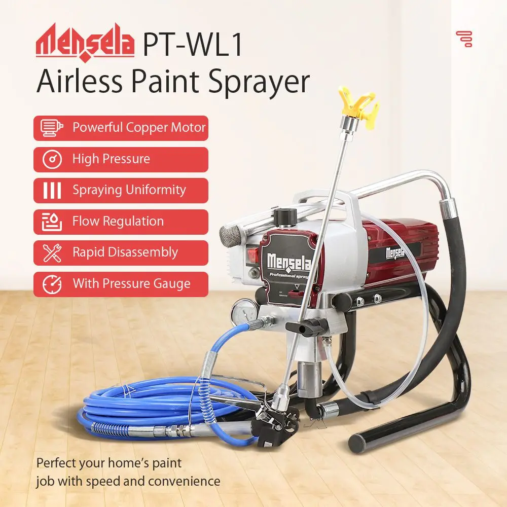 

Mensela 1.8L/Min Professional High-pressure Airless Spraying Machine Airless Spray Gun Airless Paint Sprayer Paint Machine Tool