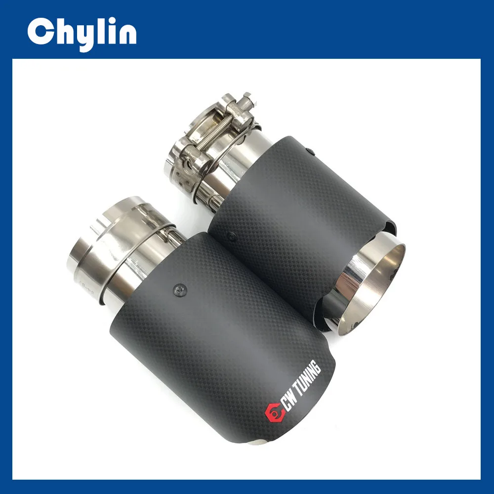 1 шт. матовая углеродистая выхлопная система автомобиля глушитель наконечник