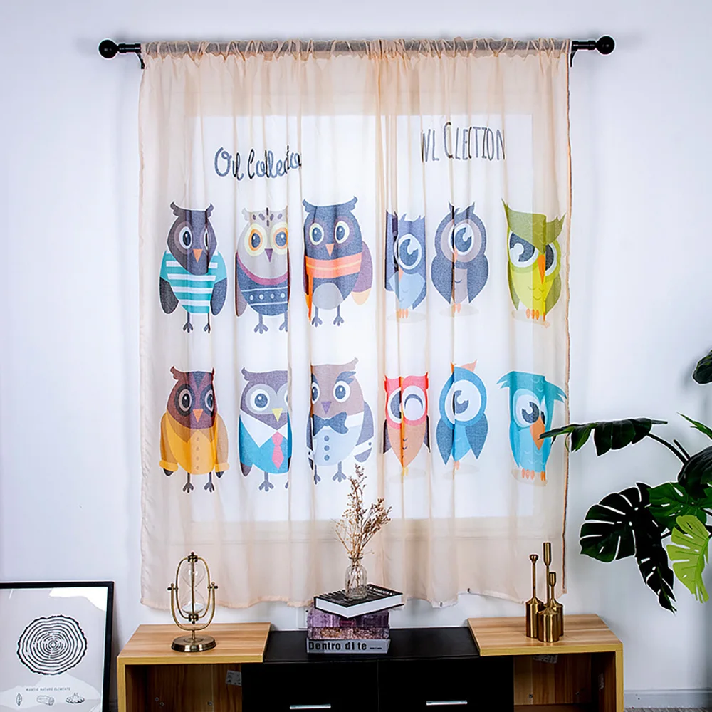 Штора Lychee с принтом совы Современная дверная занавеска оконная перегородка