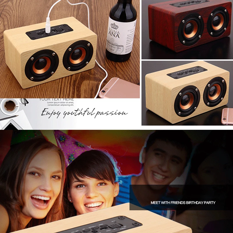 Bluetooth Колонка KIITO Y20 деревянная Беспроводная портативная|Портативные колонки| |