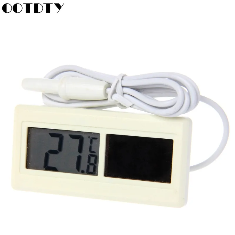 

Mini Potable Solar Powered Digital LCD Thermometer Temperature Sensor Cable 1M