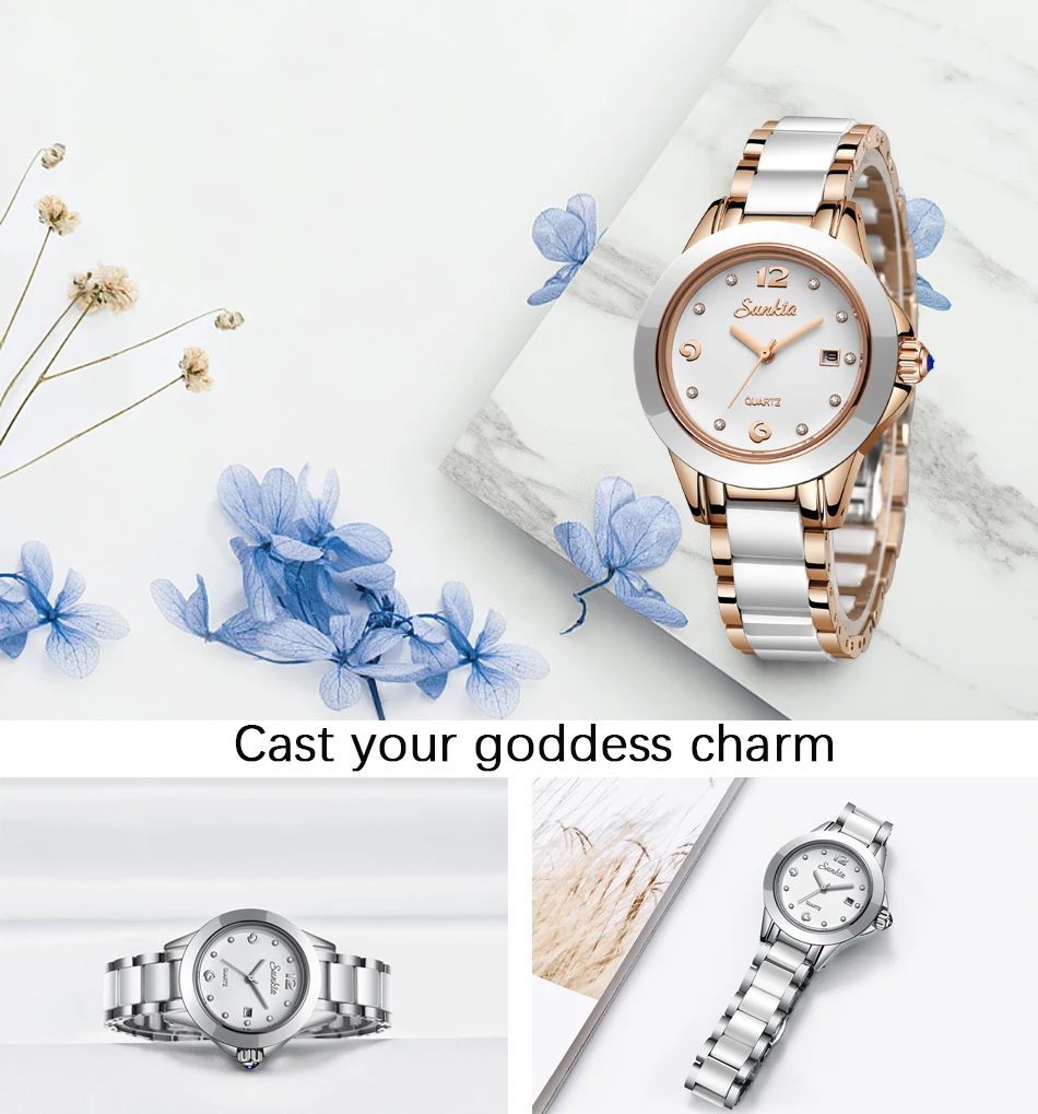 SUNKTA, модные женские часы, розовое золото, женские часы-браслет, Reloj Mujer, новинка, креативные водонепроницаемые кварцевые часы для женщин