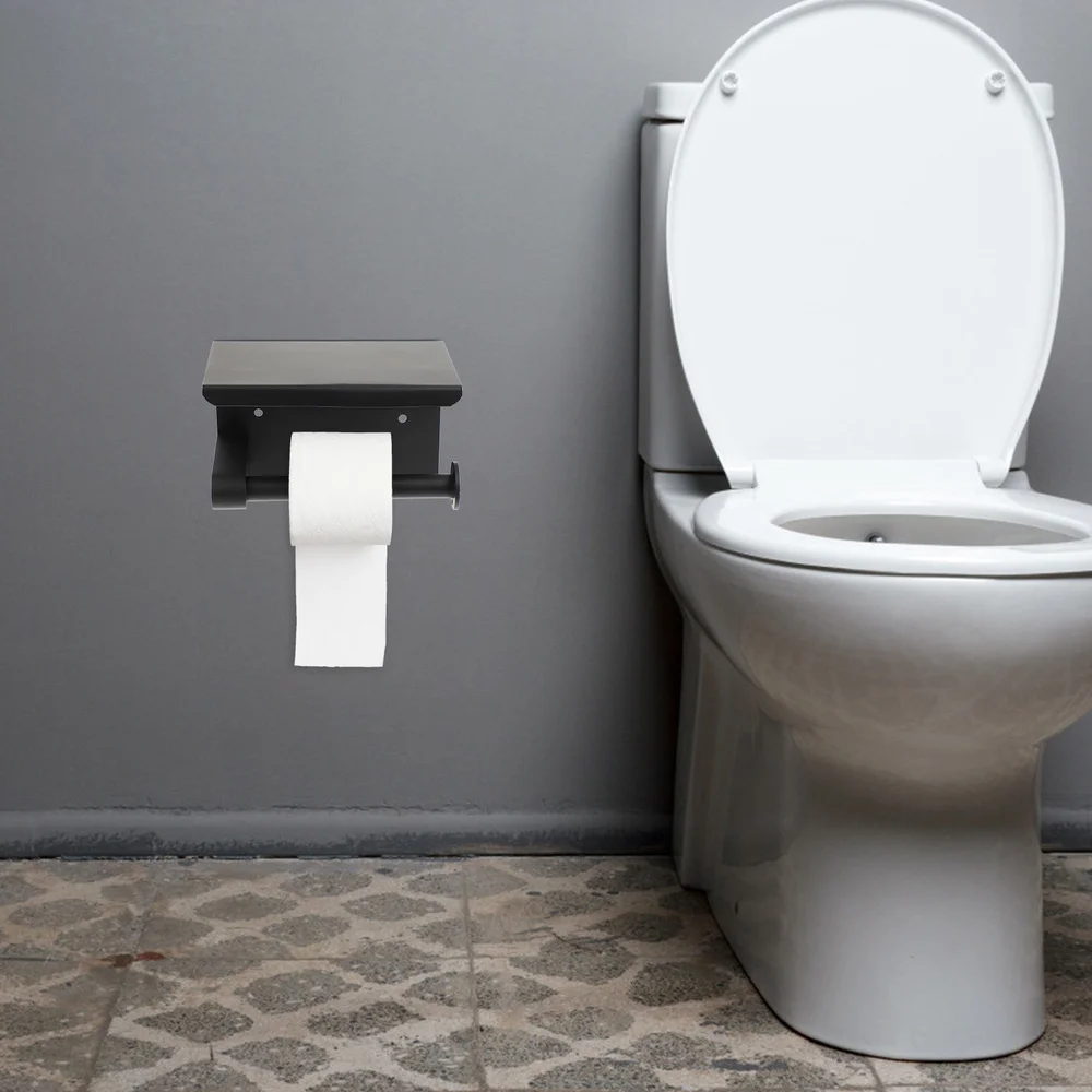 

1PC Practical Bathroom Roll Paper Holder Multi-function Mobile Phone Rack