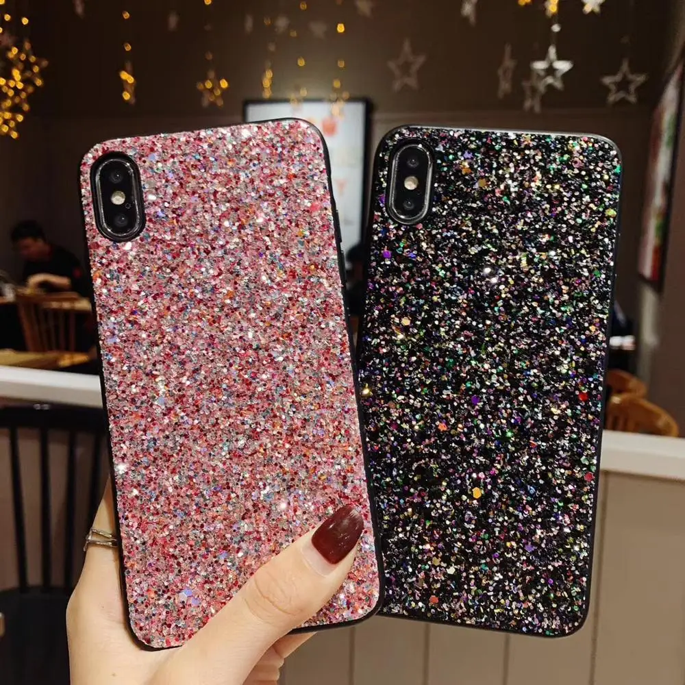 Чехол для Samsung galaxy A50 S10 Plus S8 A30 A20 A70 A6 A7 A8 A9 2018 с блестками | Мобильные телефоны и