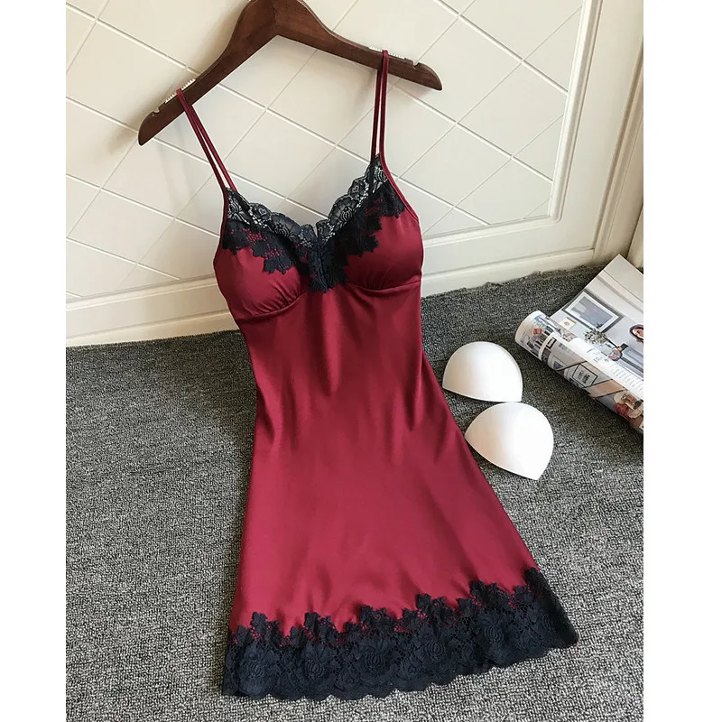 Женское сексуальное шелковое атласное нижнее белье с V-образным вырезом