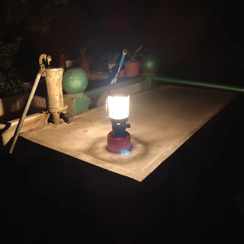 Туристическая газовая лампа с пьезозажигалкой газовый фонарь плоским баком для