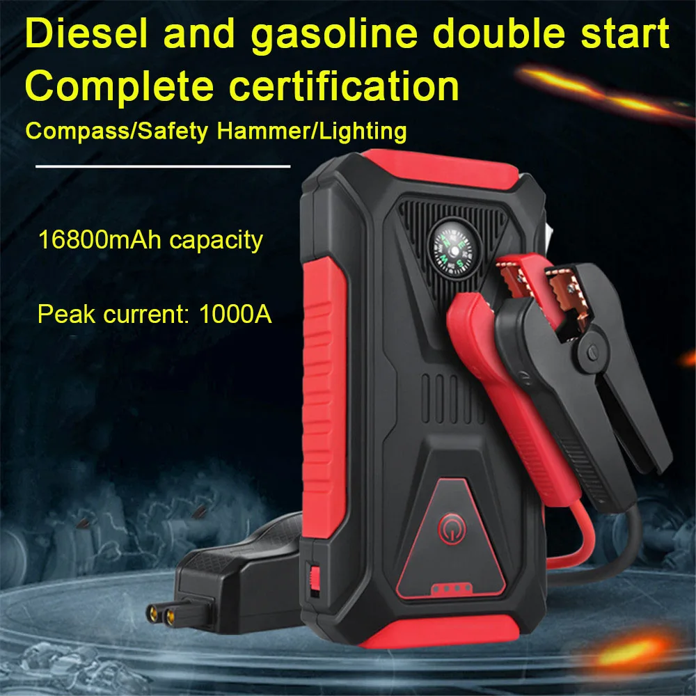 

Portable Charger Starting Device 1000A 16800mAh Jump Starter Power Supply Bank For 6.0L/4.0L Emergency Car Battery Jump Starter