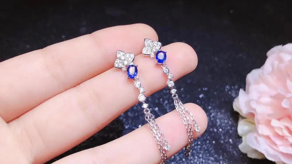 

Лучший подарок для любимой жены сапфировые серьги из серебра 925 пробы изящные элегантные ювелирные изделия для женщин серьги