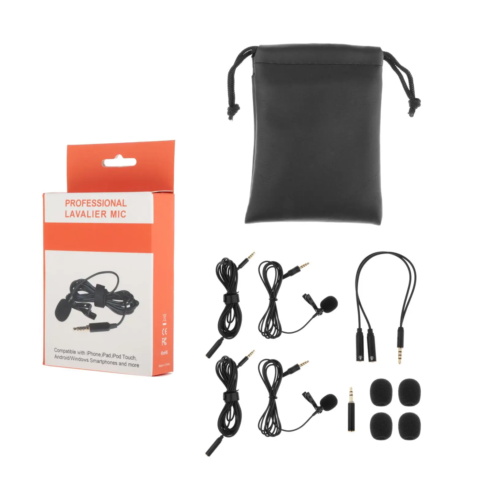 

Universal Mini Microphone Portable Wired Clip-on Lapel Lavalier 3.5mm External Hands-free Microphone For Smartphone PC Laptop