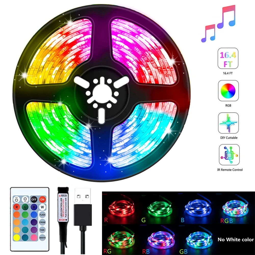 

RGB-лента Светодиодная гибкая с поддержкой Bluetooth, 2835, 5 В