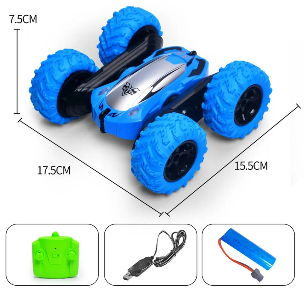 

2.4G remote control double-sided tumbling stunt tipping stunt car HS blue