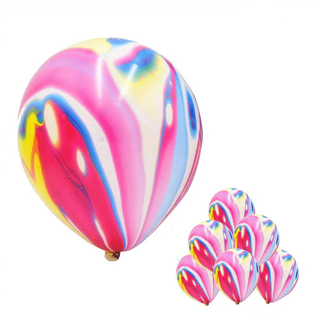 colorful 10 шт 10 дюймов 2,3 г мраморный агат Радуга круглый латексный шар украшения на свадьбу на день рождения Единорог вечерние принадлежности для детского душа - Цвет: colorful