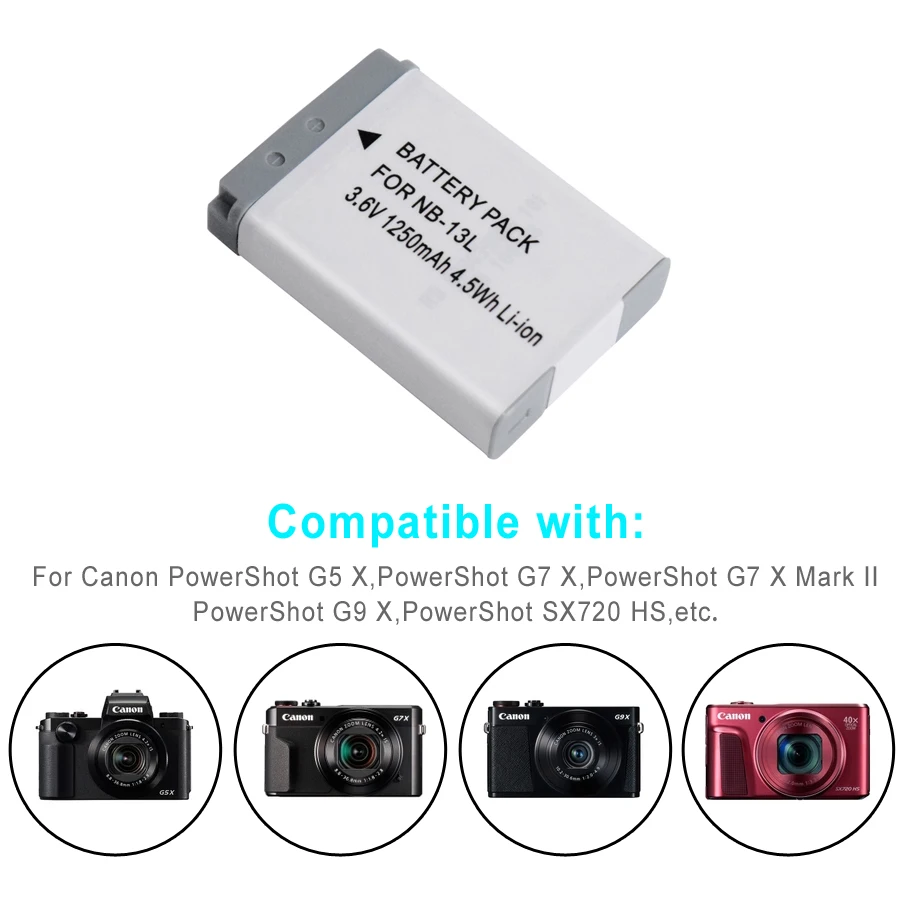 PALO 1250mAh NB-13L NB13L NB 13L Аккумулятор для цифровой камеры Canon G7 X Mark II G7X PM165 G5 X G5X G9 X G9X SX620 SX720 HS