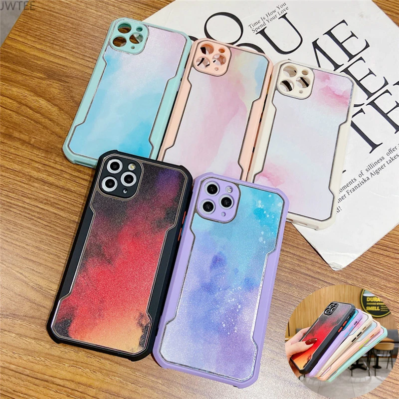 

For IPhone 11 12 Pro Max XR XsMax SE 2020 Covers for 12Mini 7 8 Plus Watercolor Splash Ink Pattern Case Skin Feeling Protector