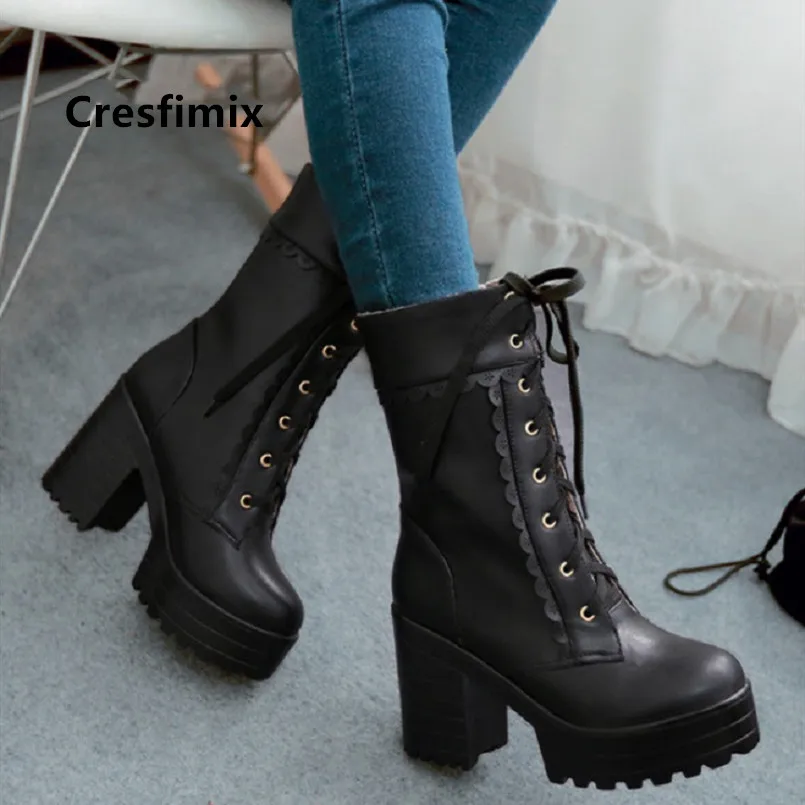 Cresfimix/botas femininas женские милые высококачественные черные водонепроницаемые