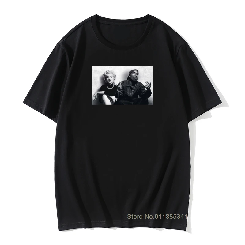 

2021 летняя забавная Футболка с принтом легенд Тупак 2Pac Мэрилин Монро мужская повседневная хлопковая Футболка в стиле хип-хоп с коротким рука...