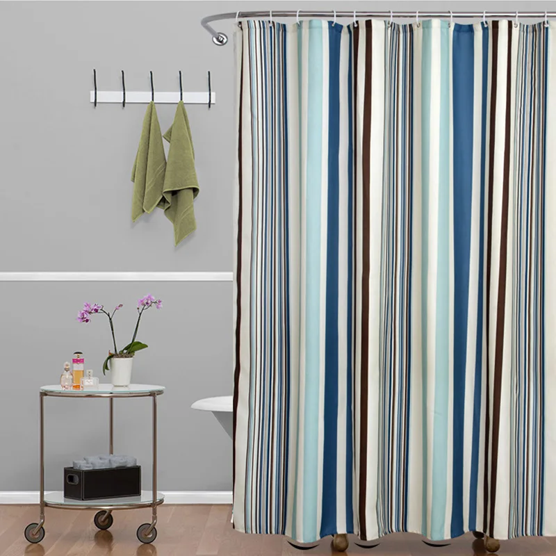 2021 красивая одежда в зеленую полоску для душа Шторы полиэстер устойчивая к