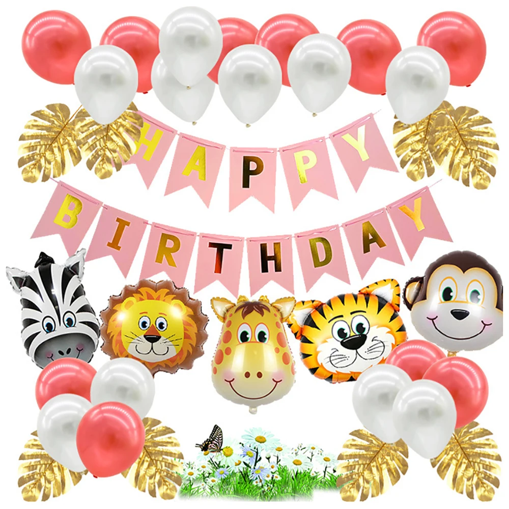 Детские украшения для дня рождения набор воздушных шаров лесные животные