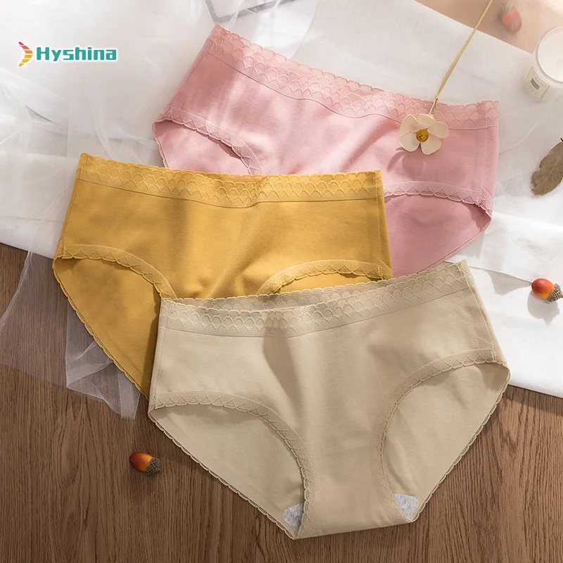

Women's Cotton Mid Waist Panties Underwear One Piece Antibacterial Crotch Girl Comfortable and Breathable Simple New Style