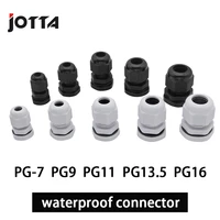 waterproof cable gland 10pcs cable entry ip68 pg7 pg9 pg11 pg13 5 pg16 white black nylon plastic connector