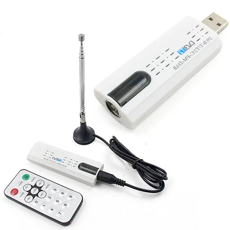 Цифровой DVB-T2 DVB-T DVB-C 2 0 USB TV Stick HD приемник для Windows ПК ноутбука с антенной