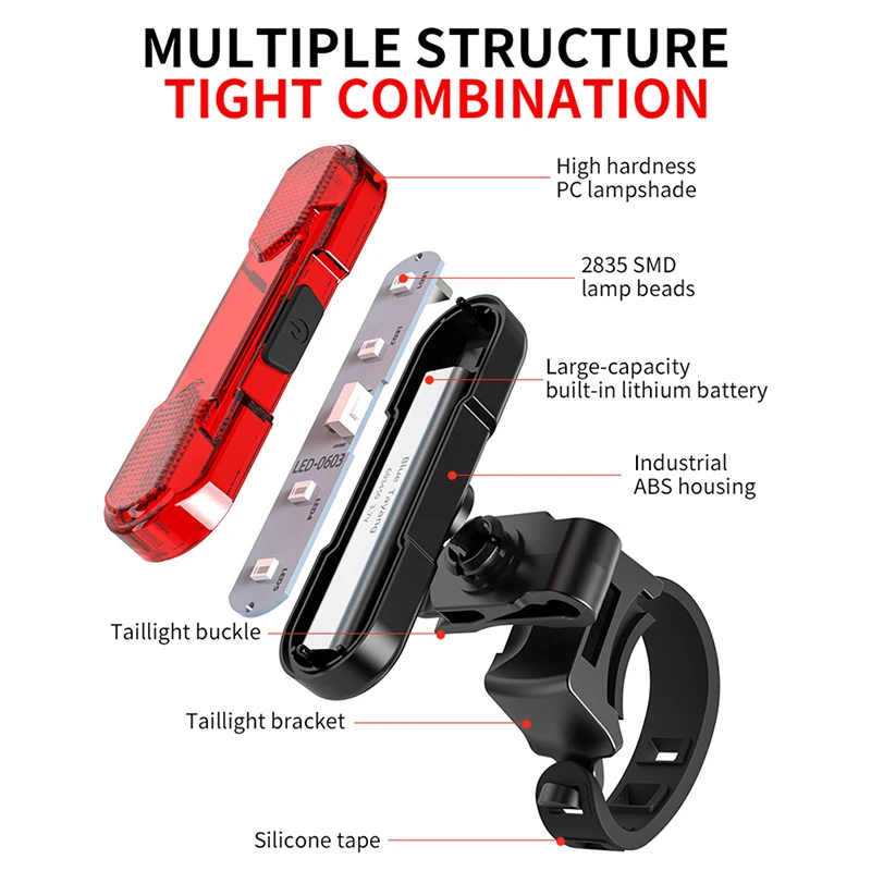 Передсветильник и задний фсветильник для велосипеда с зарядкой от USB | Спорт