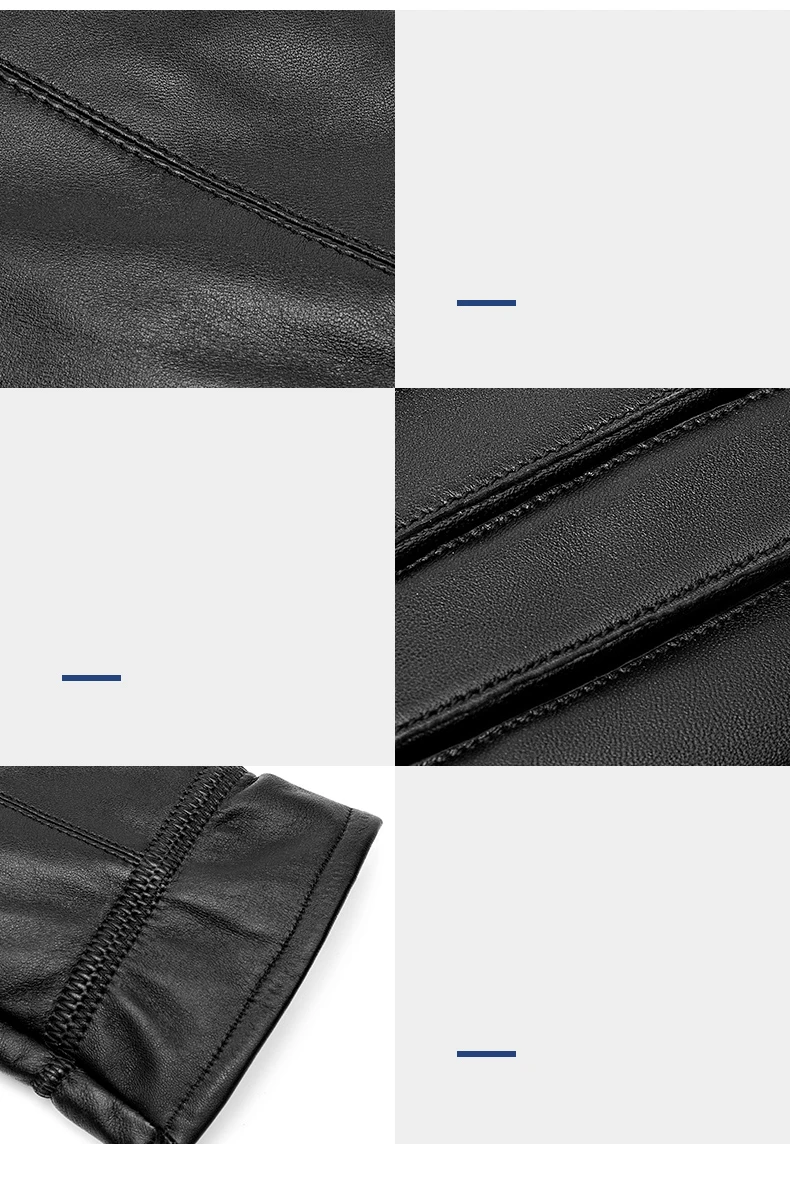 BISON DENIM зимние теплые перчатки из натуральной овчины кожаные перчатки на открытом воздухе Полный палец черные ветрозащитные непромокаемые перчатки для мужчин S003