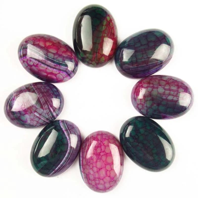 Бесплатная доставка 10 шт. разноцветные Агаты дракона Кабина Кабошон 18x25x6