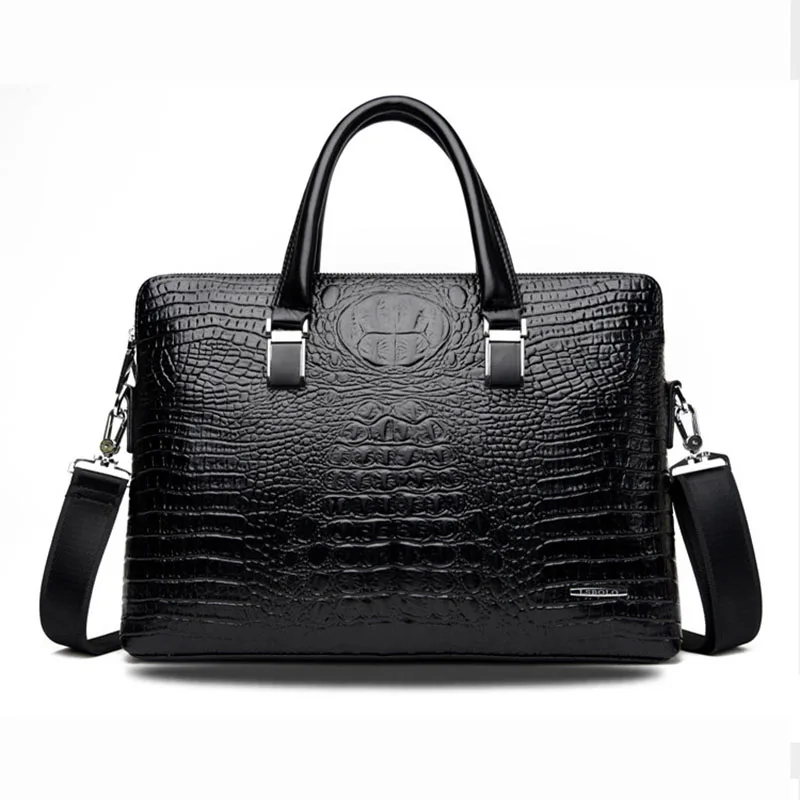 

Акция, Новое поступление, мужская деловая сумка из искусственной кожи с крокодиловым узором, портфель, наплечная сумка, сумки оптом