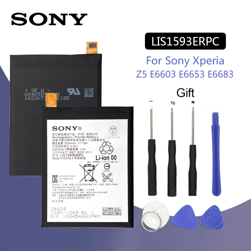 Sony LIS1593ERPC телефон батарея 2900 мАч для sony Xperia Z5 E6633 E6683 E6603 E6653 запасная батарея+ Бесплатные инструменты