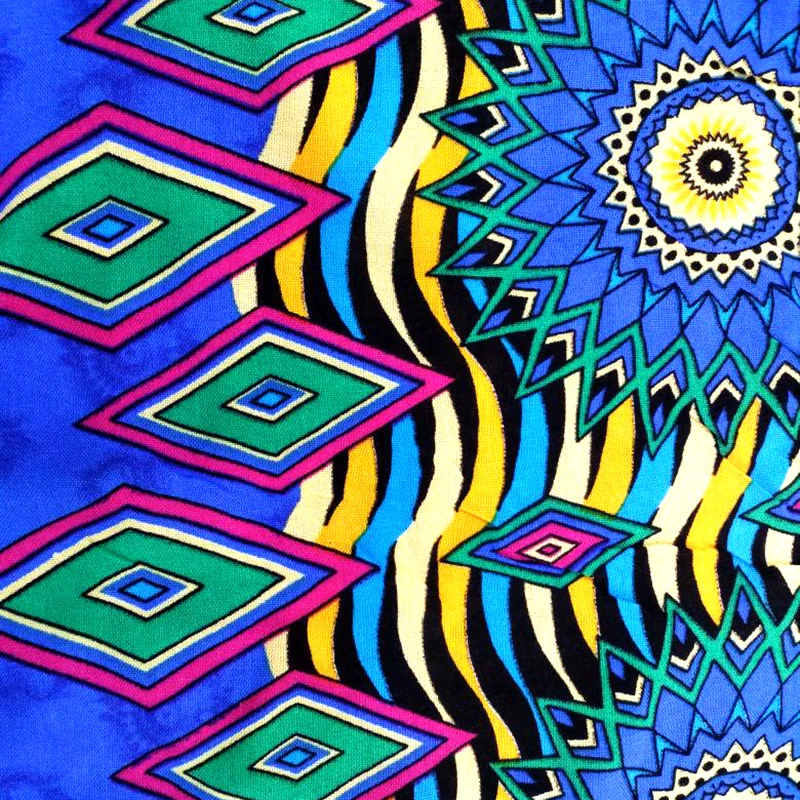 Dashikiage Peacock Feather Print Dress African Dashiki Plus Size Short Sleeve Casual Blue Dresses With Sarf | Тематическая одежда