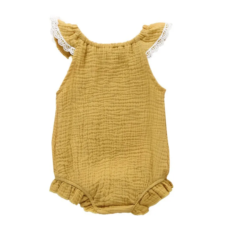 Bobora-Pelele de Color s&oacute;lido para ni&ntilde;as, ropa sin mangas con volantes y espalda descubierta, 0 a 24M-2