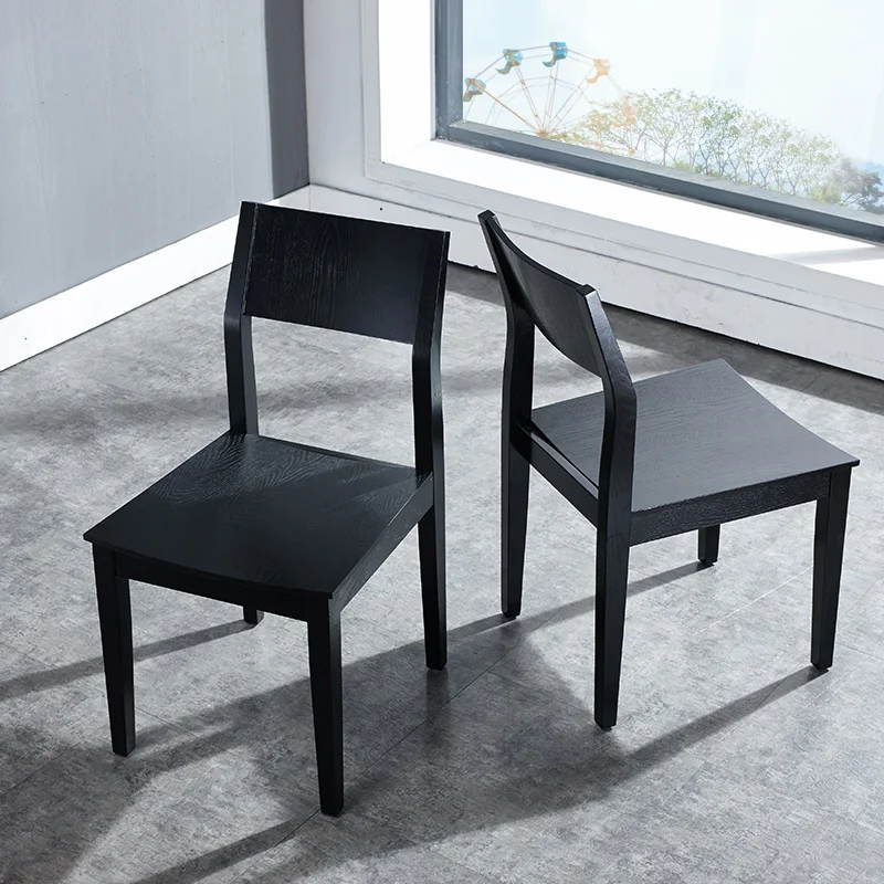 Черный обеденный стул из цельного дерева черный цвет грецкого ореха