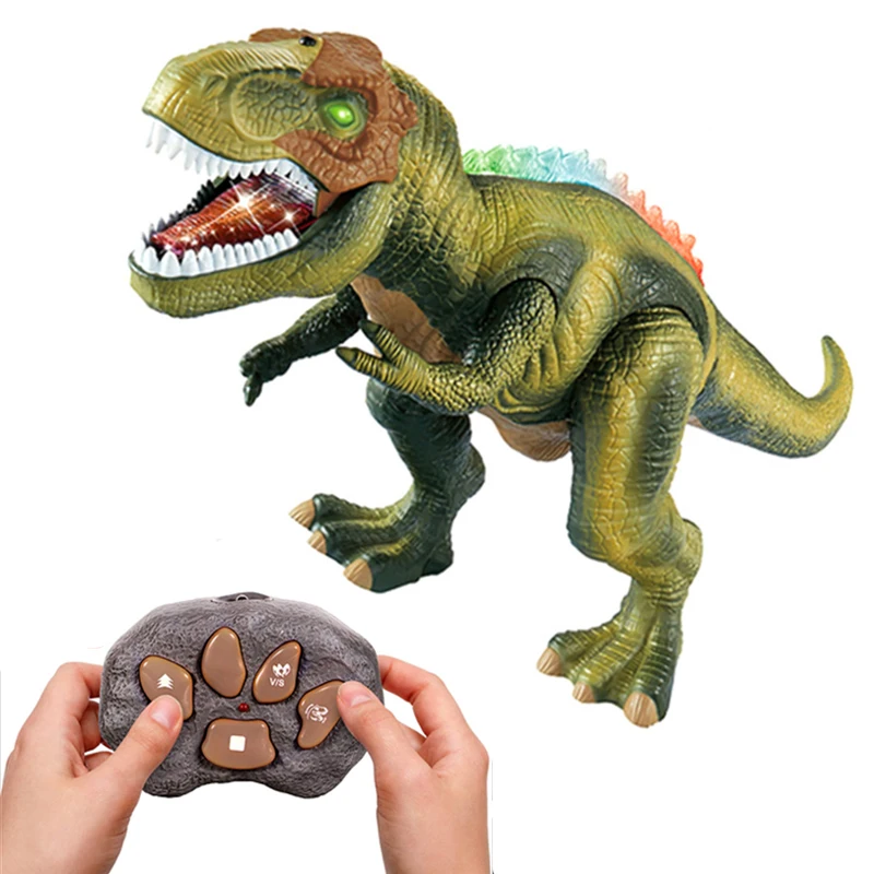 

RC Dinosaur Electric Robot Toy with Remote Control Large Dinosaurs rc Animal Walking Sound Light Spray Dinobot Toys Kids Gifts