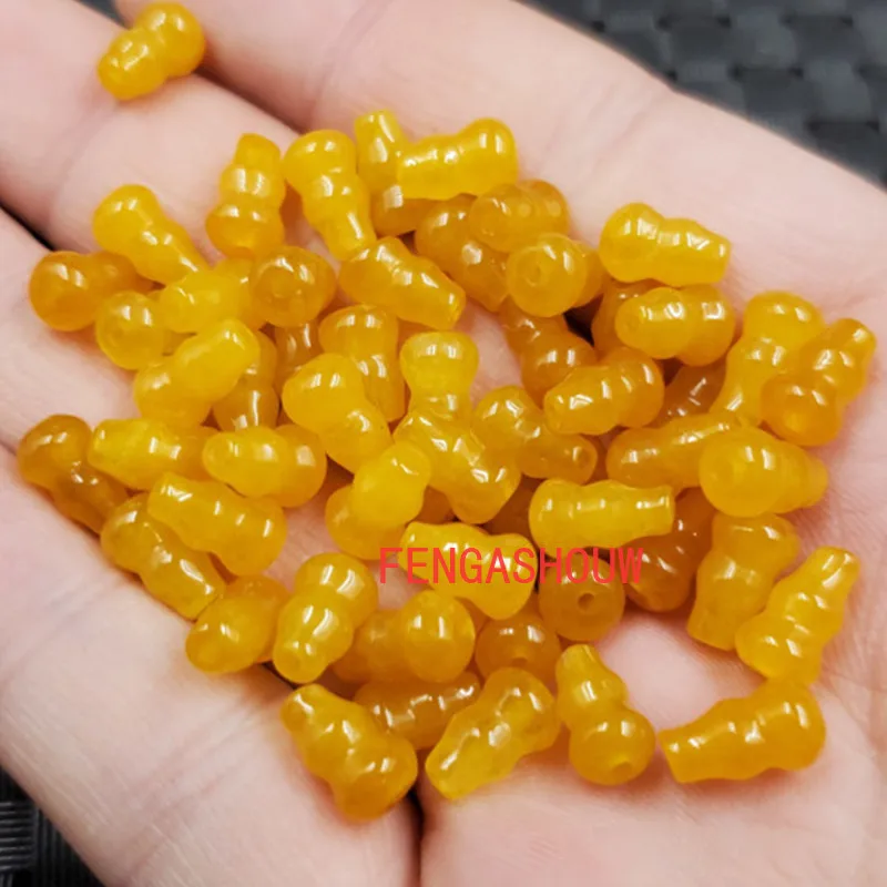 

Hot Selling Natural Huanglong Jade Calabash Loose Beads Handmade Necklace Bracelet Accessories for Jewelry Making Gift 6*9mm