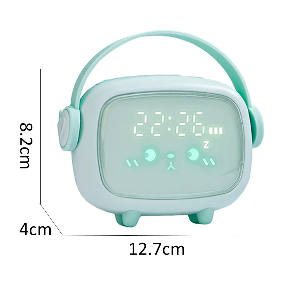 

Cute Smart Alarm Clock Digital Table LED Clock USB Rechargeable Timing Countdown Snooze Voice Control Night Light For Kids Gift