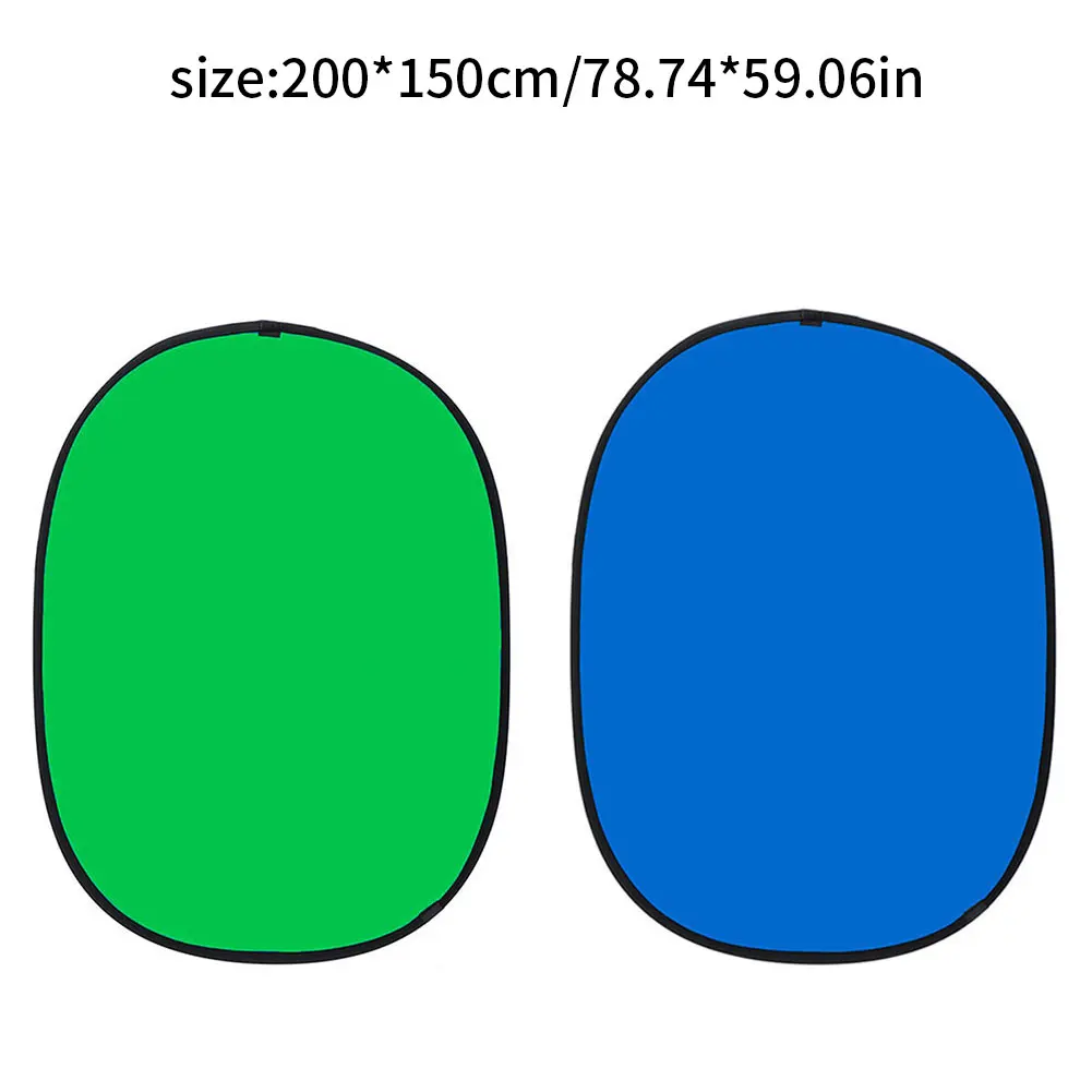 

150x200CM Oval Collapsible Portable Reflector Blue And Green Screen Chromakey Photo Studio Light Reflector For Photography