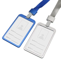 metal card holder with lanyard for pass card credential door pass cover for badges clips office accessories