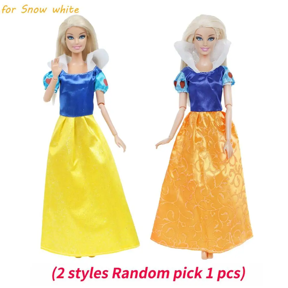 for Snow white 1x Косплей сказочные куклы аксессуары Классические Вечерние платья принцессы платье для куклы Барби одежда для детей милые игрушки - Цвет: for Snow white