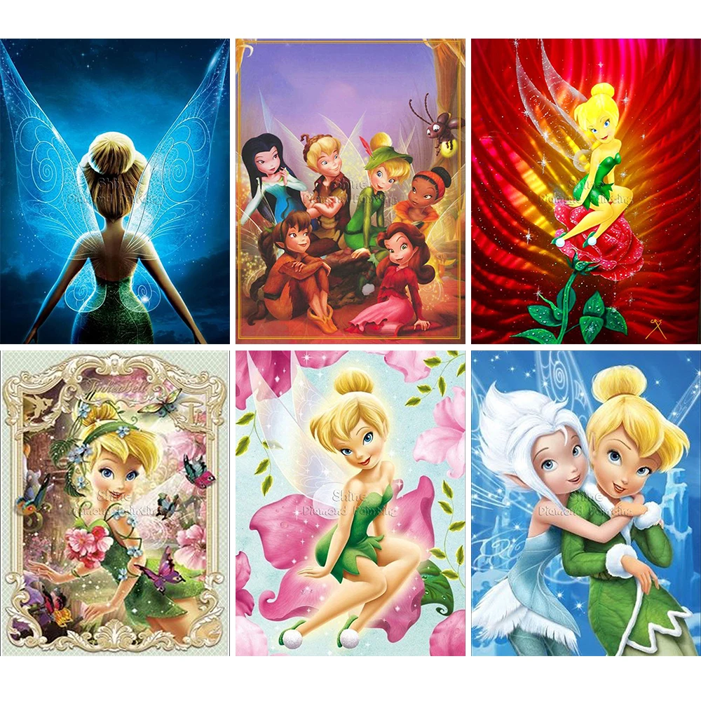 Алмазная живопись мультфильм Дисней колокольчик фея полный квадрат Круглый 5D