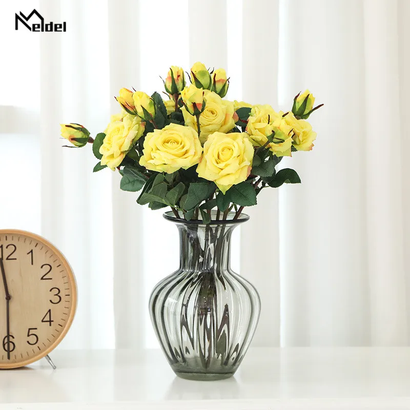 

1 голова 1 бутон розы шелковые искусственные цветы маленькая ветка поддельные цветы День Святого Валентина Свадебный декор домашние Флорес ...