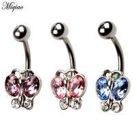 miqiao 1 pcs piercing jewelry stainless steel butterfly belly button nail belly button ring female
