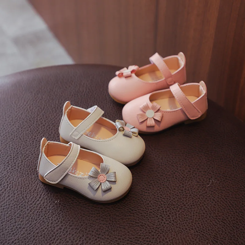 Zapatos planos de princesa peque&ntilde;a para ni&ntilde;a peque&ntilde;a, zapatos planos de piel sint&eacute;tica con hermosas flores, para fiesta de verano, boda, Mary Janes-4