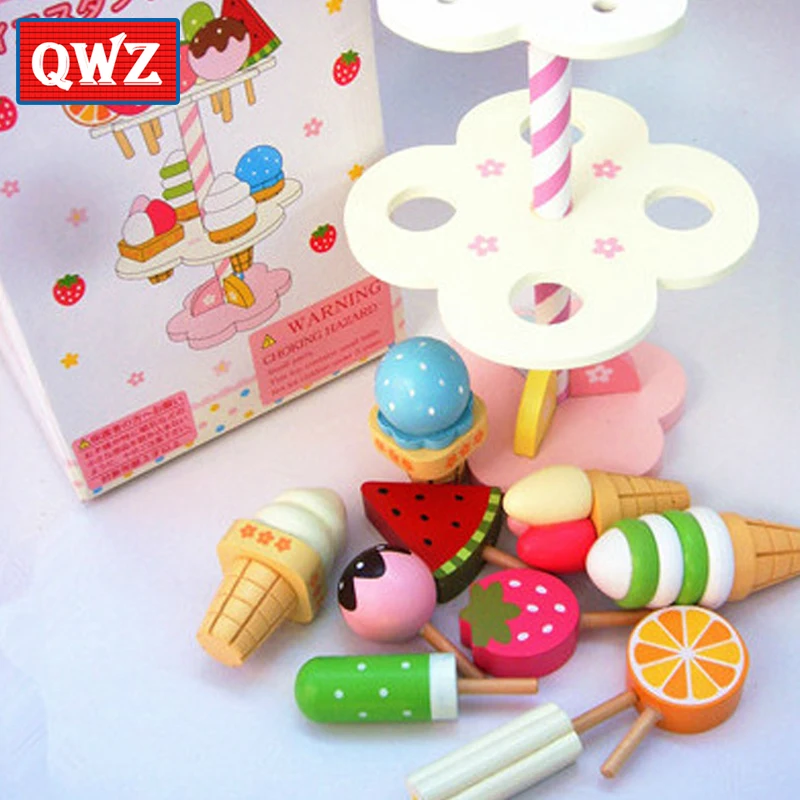 Деревянная модель QWZ мини-мороженое конфеты домик развивающие игрушки кухонные