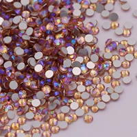 light peach champagne ab flat back nail art glue on non hotfix rhinestones glass crystals chatons strass stones decoration
