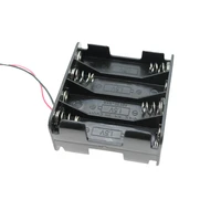 plastic 8 x 1 5v aa back to back battery holder with wire lead 12v 8 slots batteries black case storage box shell