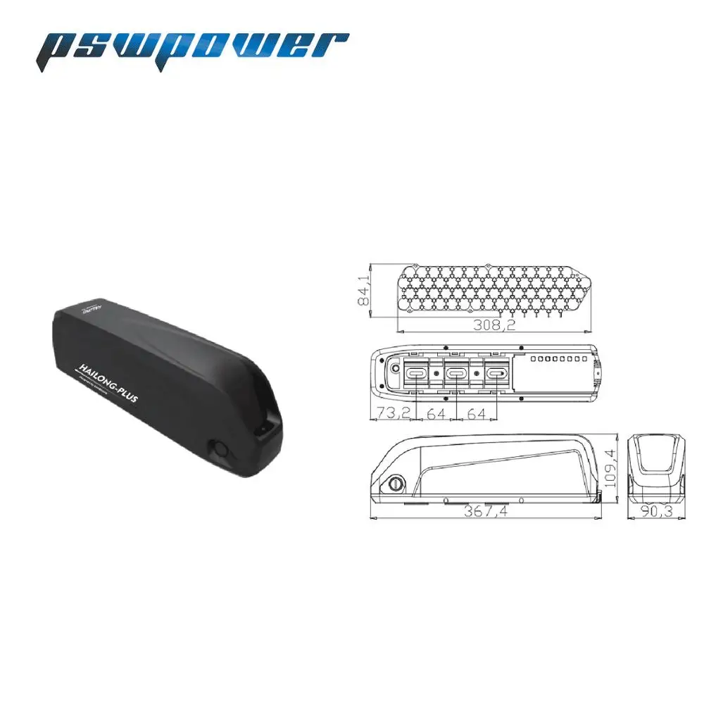 Аккумулятор hailong plus для электровелосипеда литиевая батарея двигателя bafang tsdz2 48 В