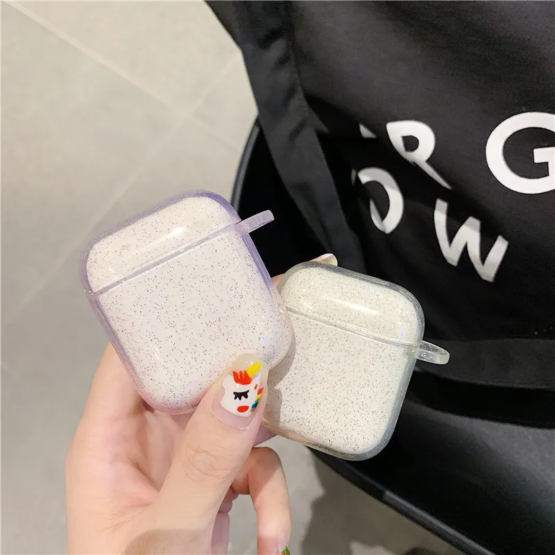 Чехлы для AirPods прозрачный Шикарный чехол для наушников Apple Air Pods зарядная коробка мягкий прозрачный чехол из ТПУ для кожи Airpods
