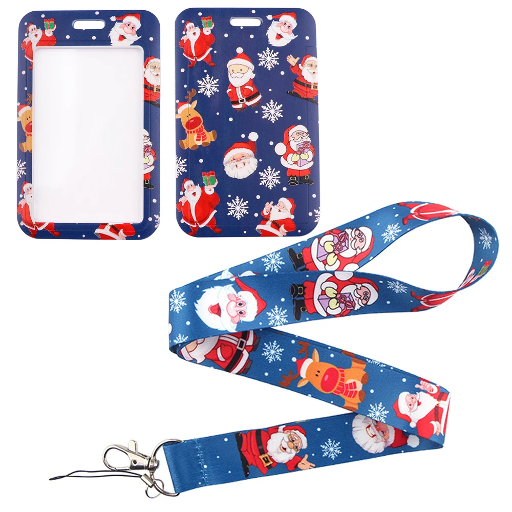 

FD0919 Cartoons Santa Claus Elk Phone Lanyard Campus ID Card Holder USB Badge Holder Phone Straps Keychain Cord Christmas Gifts