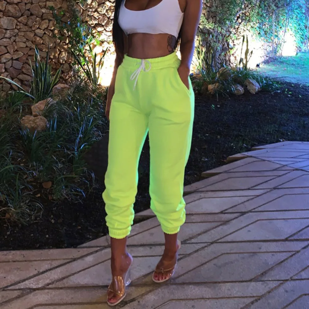 

Women High Waist Casual Drawstring Joggers Sweatpants Cotton Pant Sport Long Pant Running Gym Stretch Trousers 3 Colors New